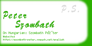 peter szombath business card